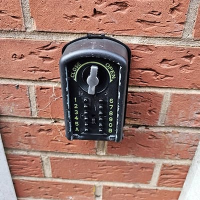 Secure Domestic Key Safe Install suitable for carers vulnerable family and alzheimer residents from LPD Locksmiths in Greater Manchester, Merseyside West Lancs and Cheshire