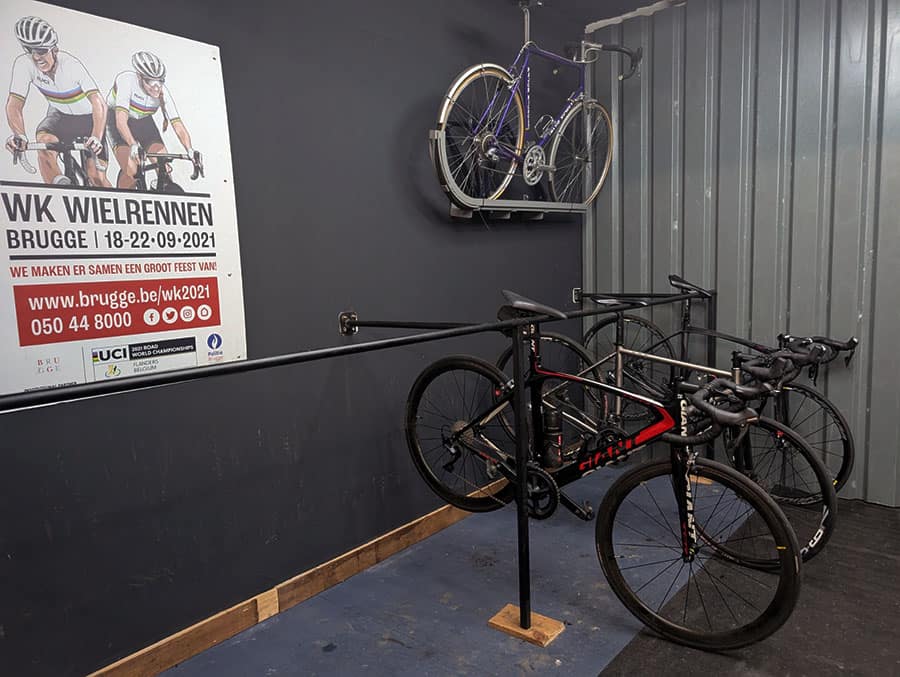 Indoor Bike Parking at Jack Parker Cycles and Coffee Shop